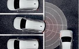 Varsel om kryssende trafikk bak bilen